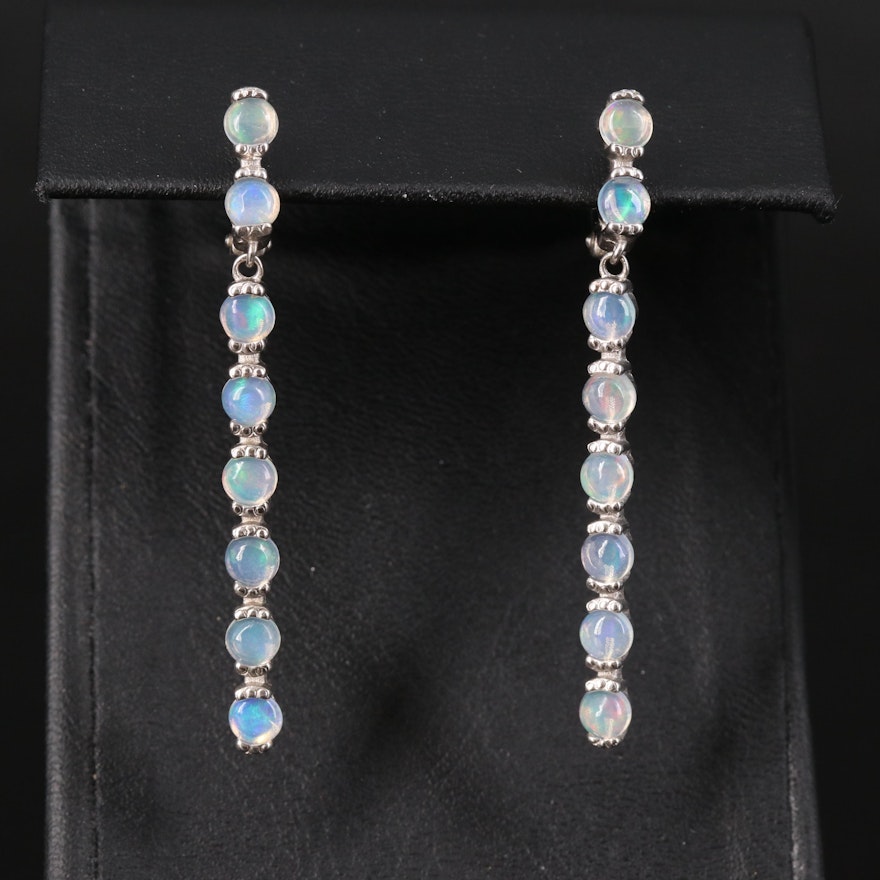 Sterling Opal Drop Earrings