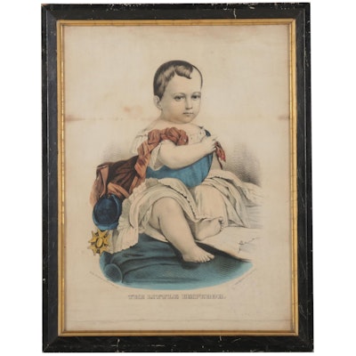 Currier & Ives Hand-Colored Lithograph "The Little Emperor," 19th Century