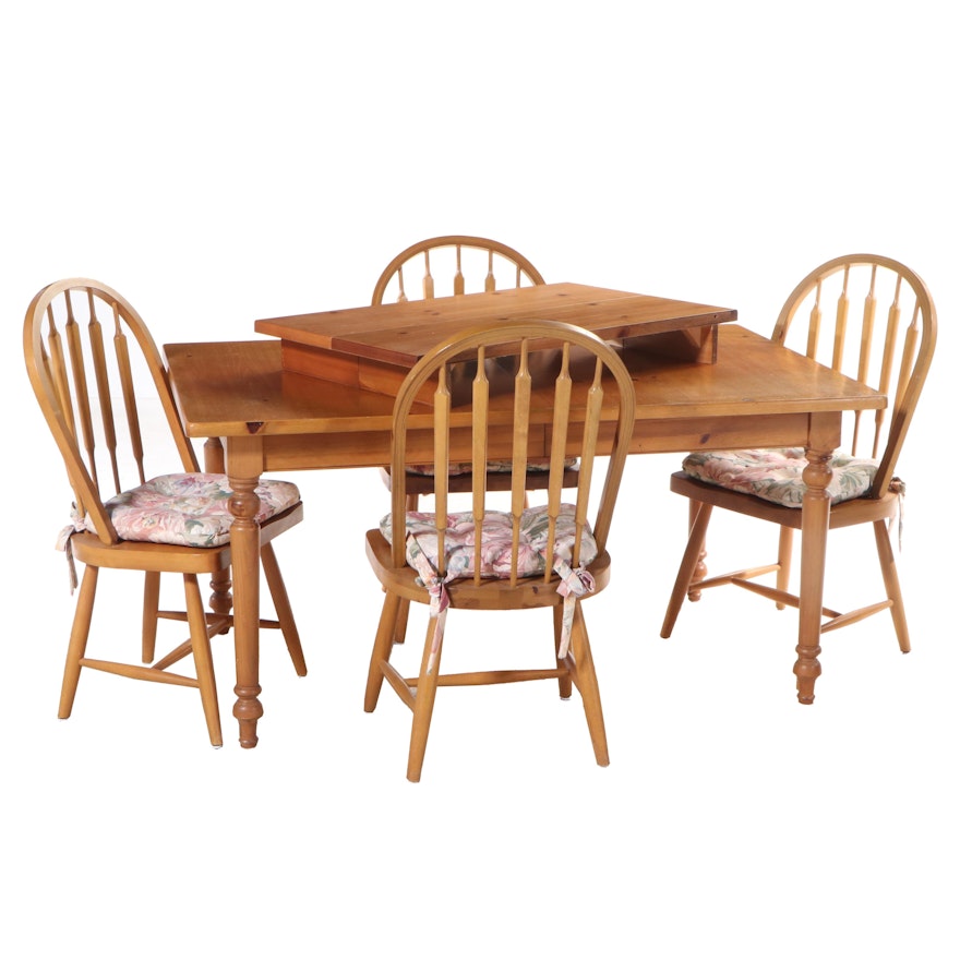 Pine Dining Set with Windsor Chairs