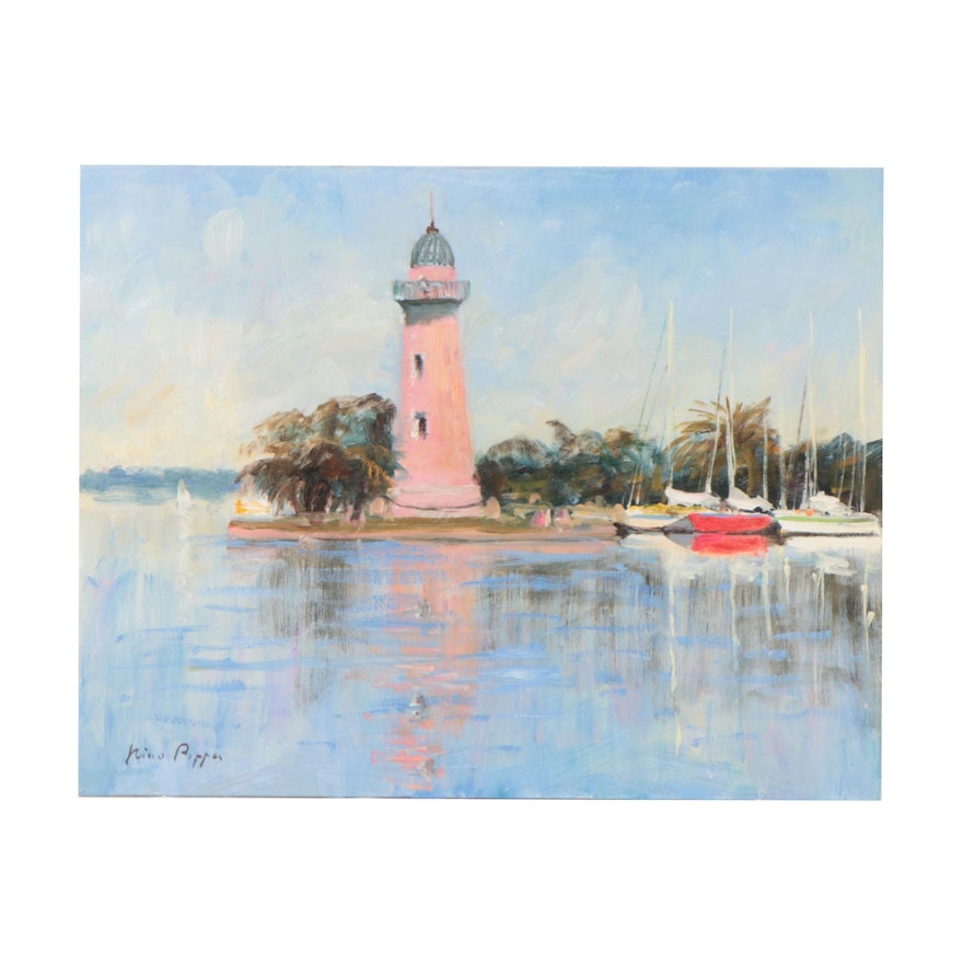 Nino Pippa Oil Painting "Florida - Lighthouse in the Keys"