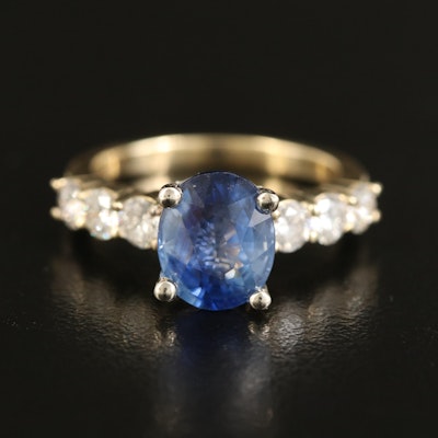 Natalie K 14K 3.29 CT Sapphire and Diamond Ring