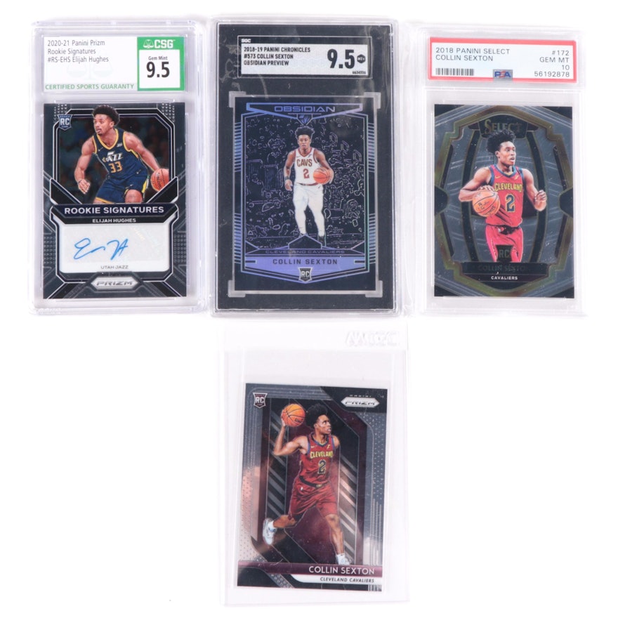 Collin Sexton and Elijah Hughes Rookies Graded and Ungraded Basketball Cards