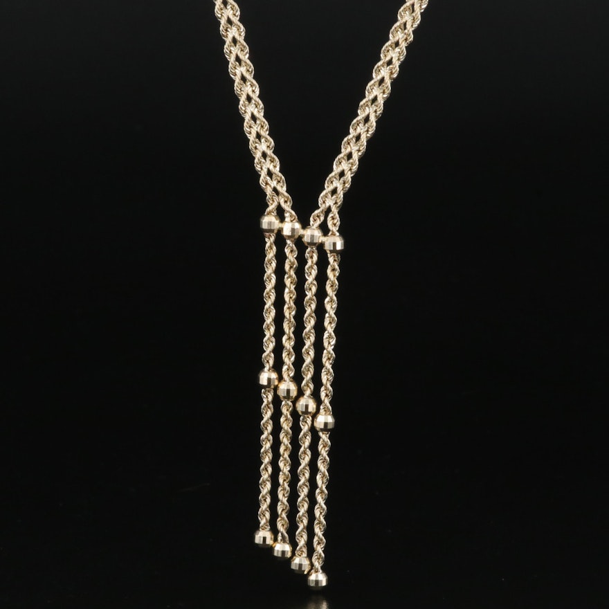Michael Anthony 10K Braided Tassel Necklace