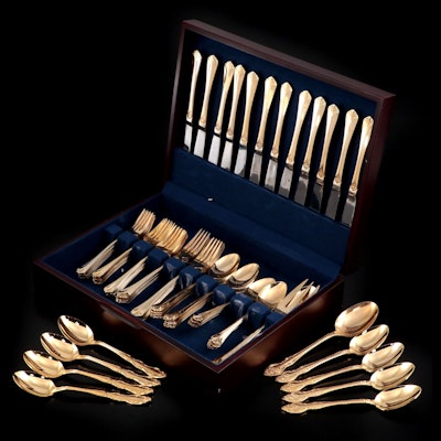 International Silver and Towle Gold Finished Stainless Steel Flatware