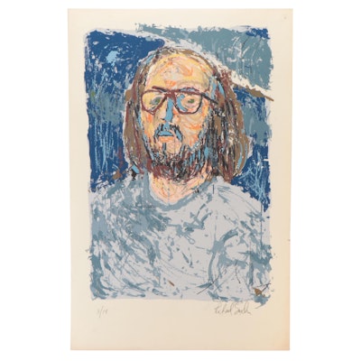 Richard Snyder Portrait Serigraph of Man With Beard and Glasses
