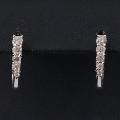 14K 0.53 CTW Diamond J Hoop Earrings