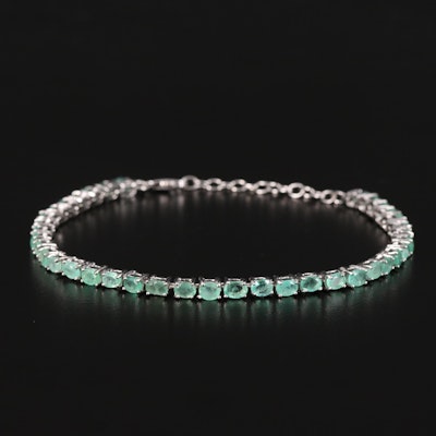 Sterling Emerald Line Bracelet