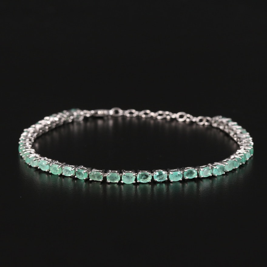 Sterling Emerald Line Bracelet