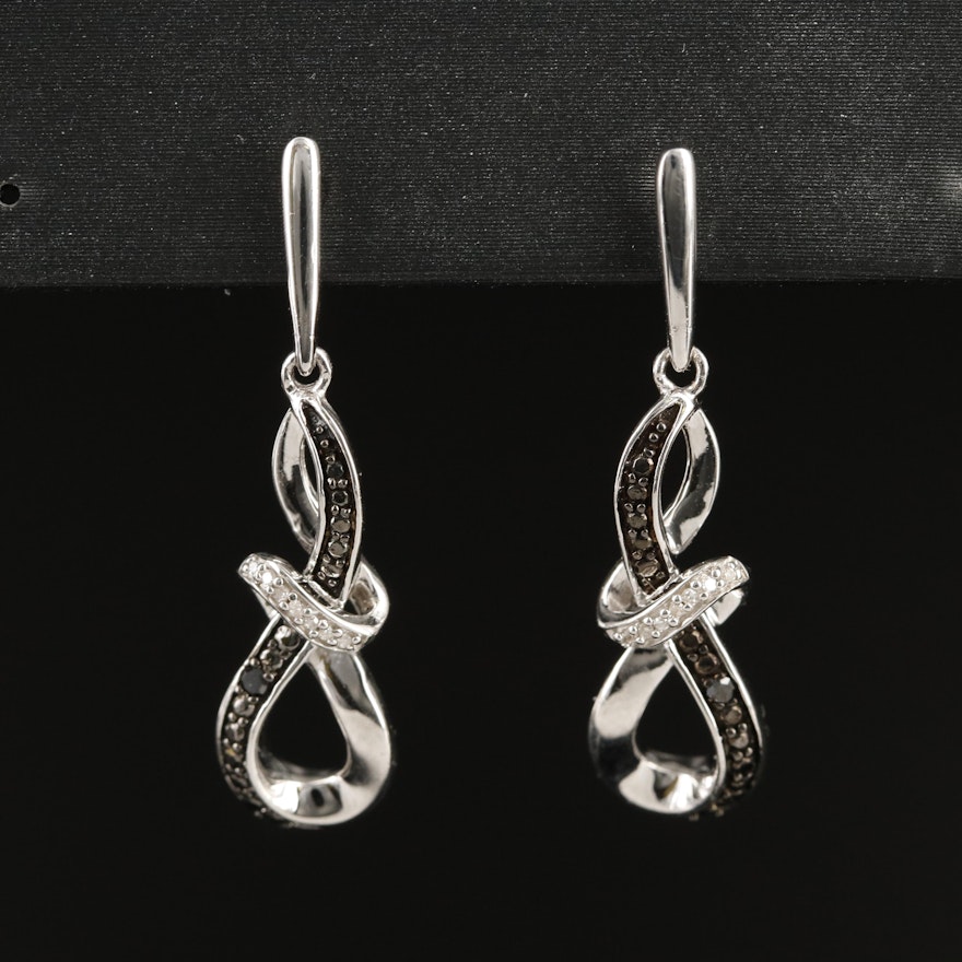 Sterling Diamond Infinity Earrings