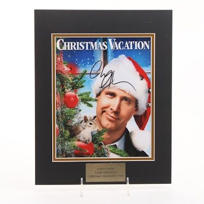 Chevy Chase Signed "Christmas Vacation" Giclée in Mat Frame
