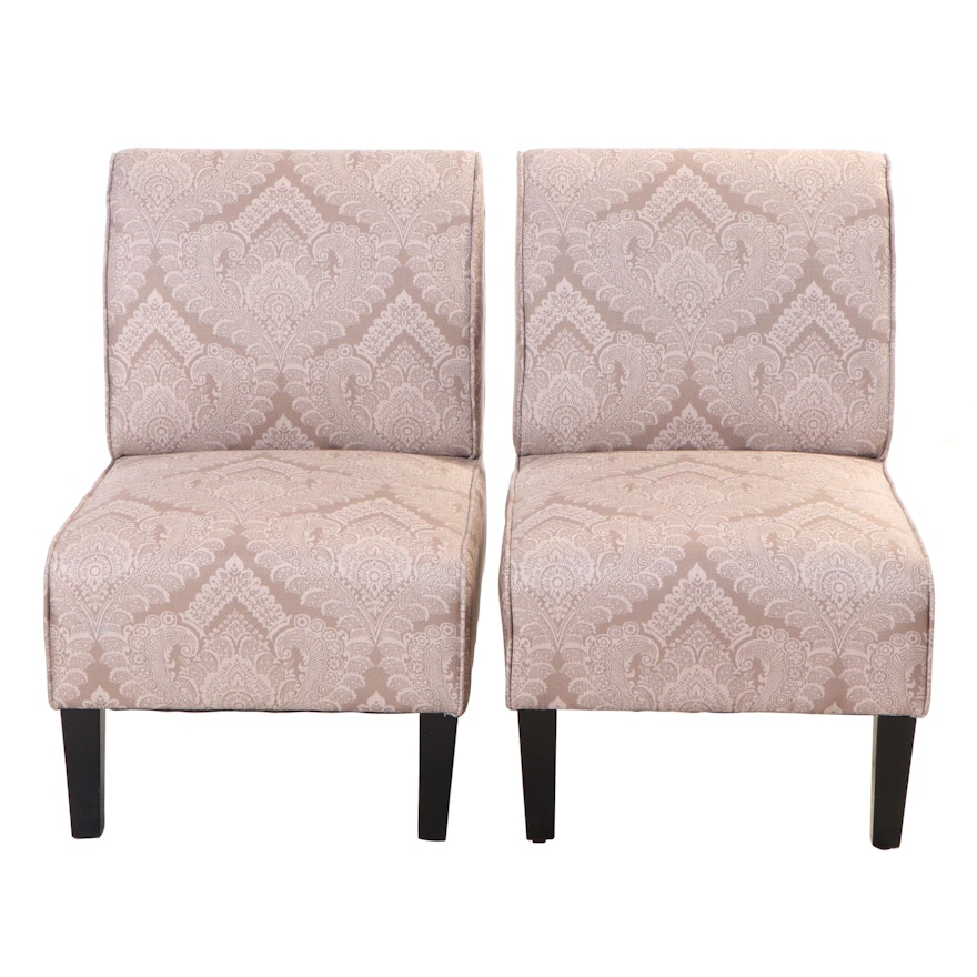 Pair of Alton Furniture Group Upholstered Slipper Chairs
