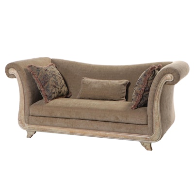 Lexington Louis XV Style Cream-Painted and Custom-Upholstered Sofa