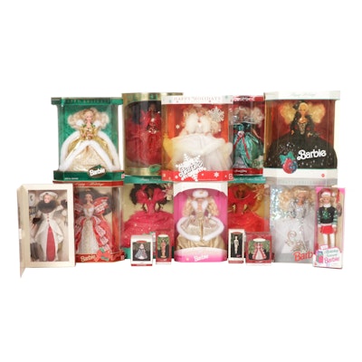Holiday and Winter Barbies, Hallmark Ornaments, and More
