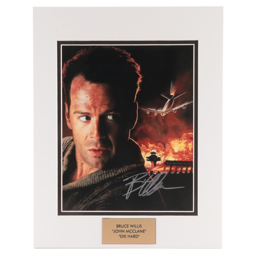 Bruce Willis Signed "Die Hard" Giclée in Mat Frame