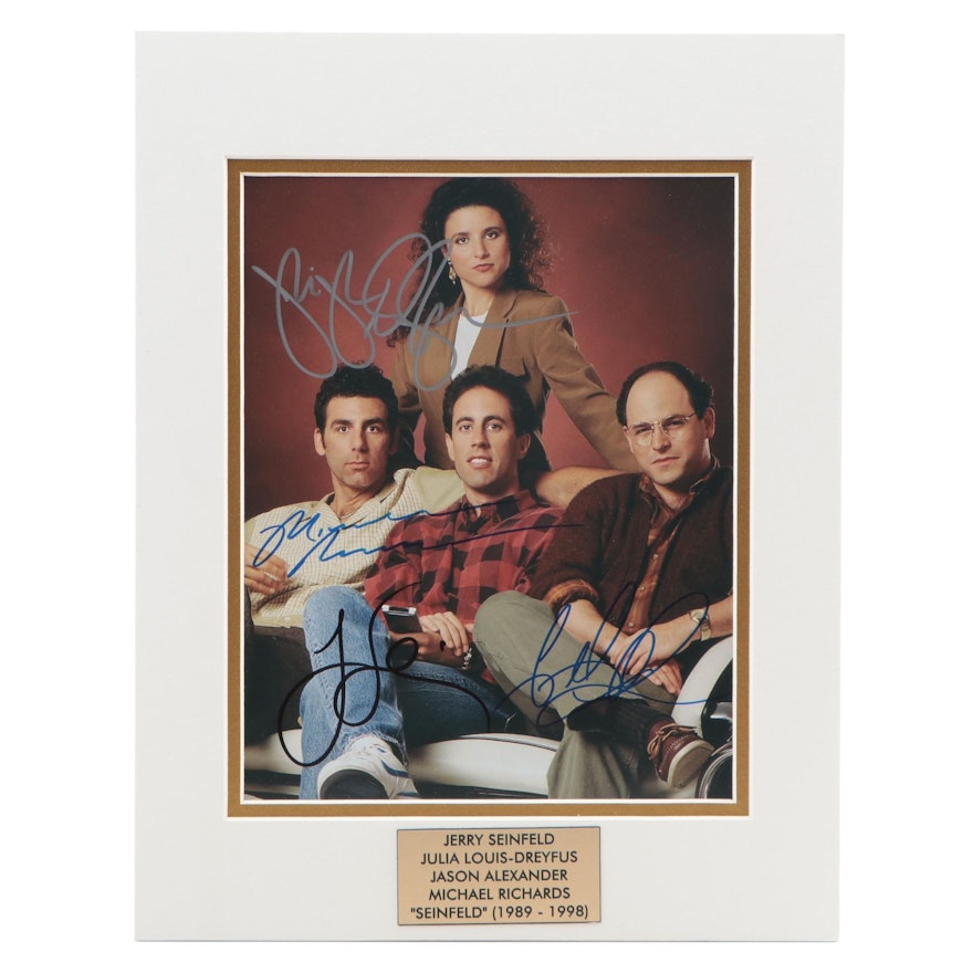 Jerry Seinfeld and "Seinfeld" Cast Signed Giclée in Mat Frame