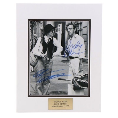Woody Allen and Diane Keaton Signed "Annie Hall" Giclée in Mat Frame