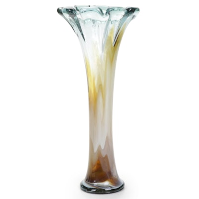 Art Glass Trumpet Vase