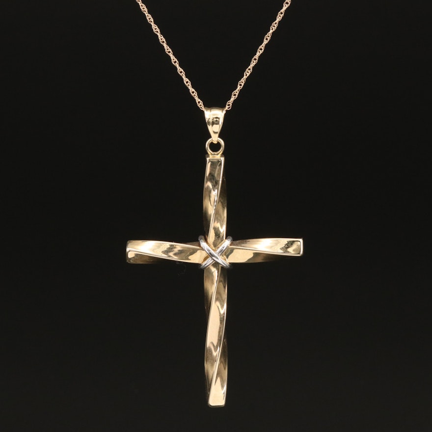 10K Cross Pendant Necklace