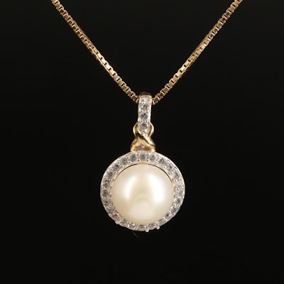 Sterling Pearl and Sapphire Necklace
