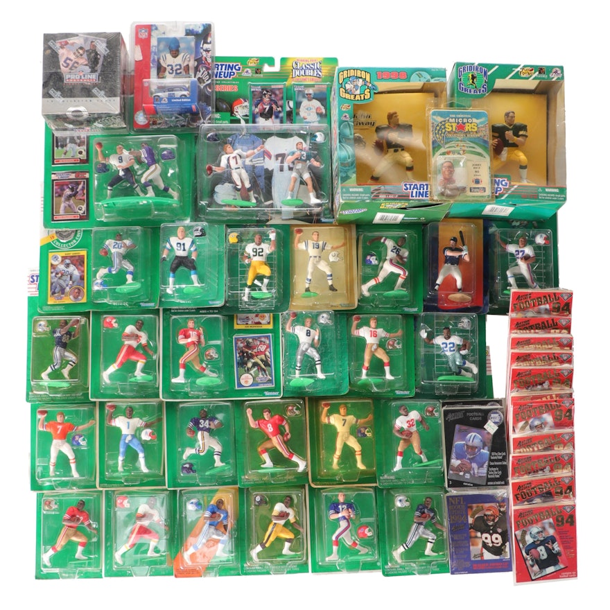 Kenner Starting Lineup Football Action Figures and Action Packed Trading Cards