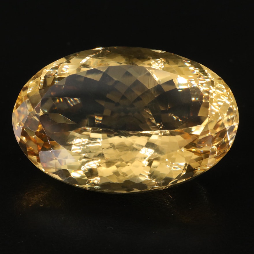 Loose 115.60 CT Oval Faceted Citrine