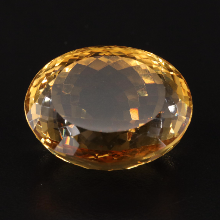 Loose 78.39 CT Oval Faceted Citrine