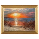 Jevgenijus Litvinas Seascape Oil Painting "Sunset Over the Dunes," 2022