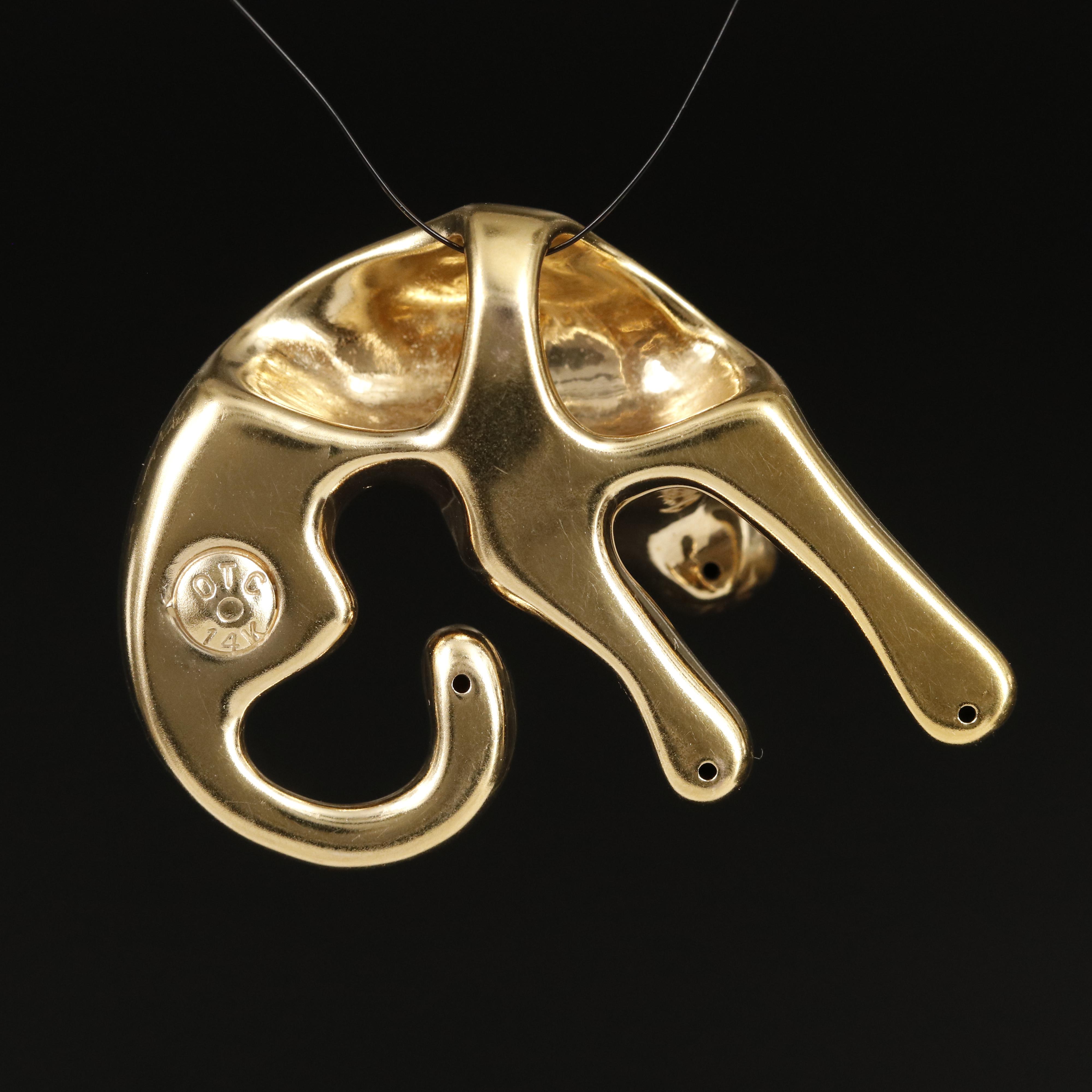 14K Panther Slide Pendant EBTH