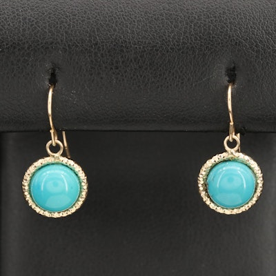 14K Turquoise Drop Earrings