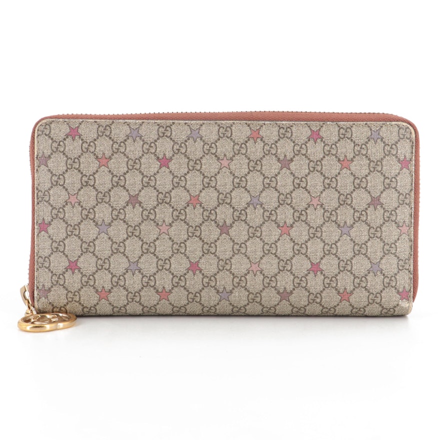 Gucci Continental Zip Wallet in Guccissima Star Print Coated Canvas