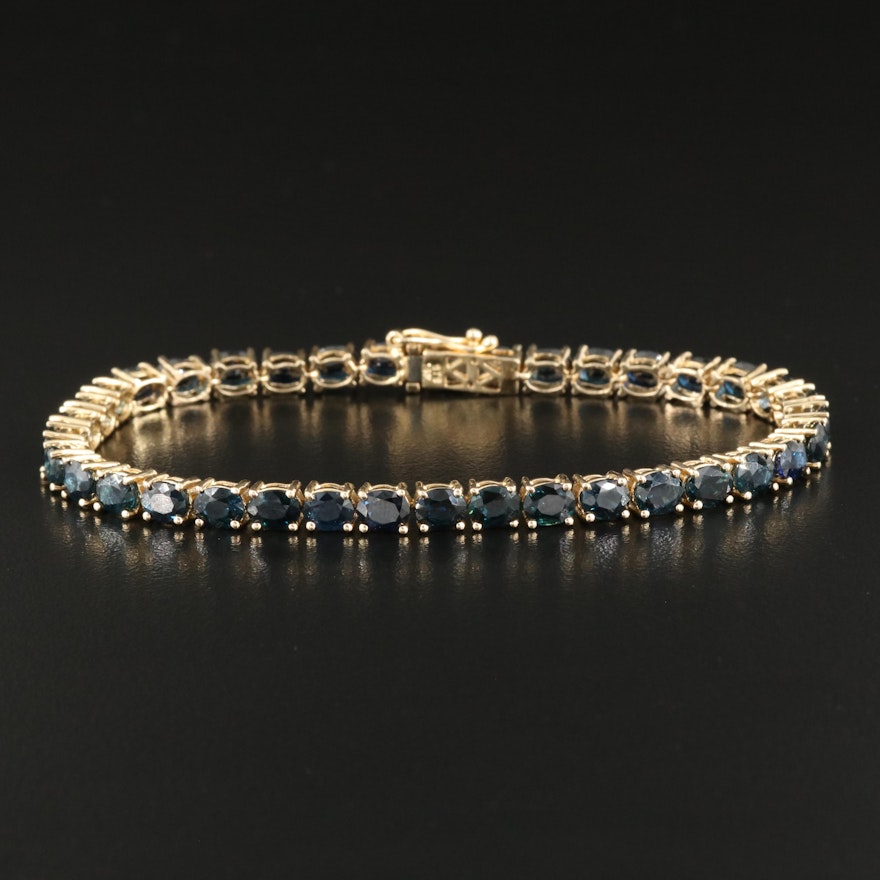 14K Sapphire Line Bracelet