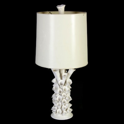 Woolly Chanterelle Form Ceramic Table Lamp, 21st Century