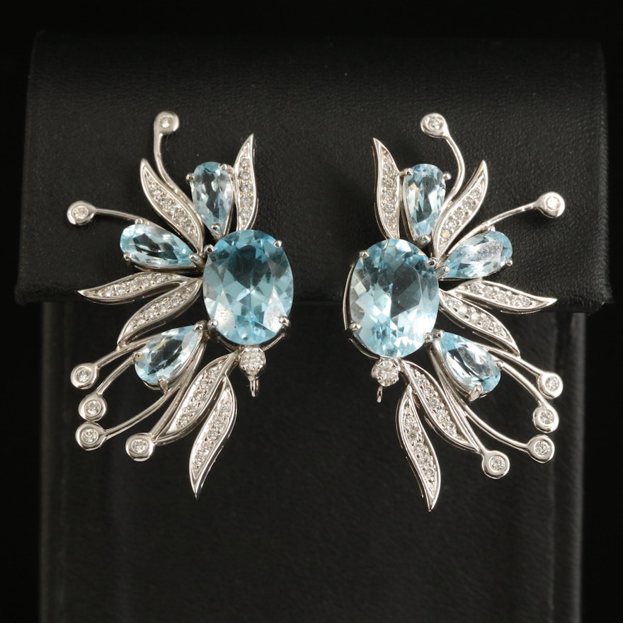Ruth Grieco for Denoir "Carnivale" 18K Topaz and Diamond Earrings