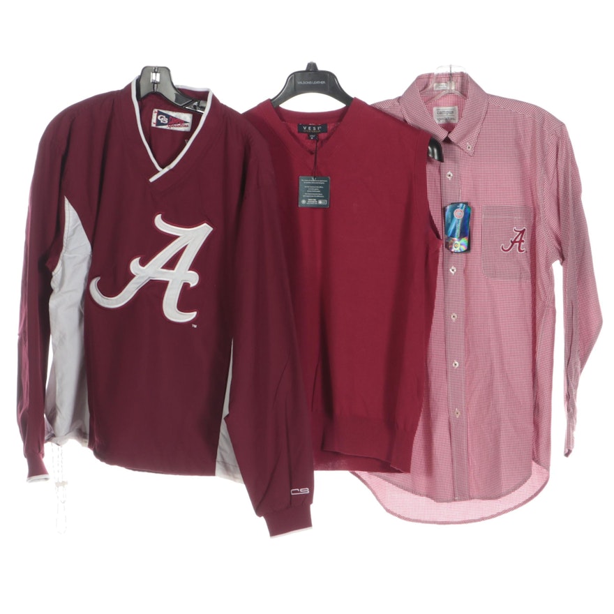 Men's University of Alabama Button-Down Shirt, V-Neck Pullover, Knit Vest