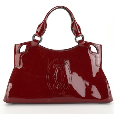Cartier Marcello de Cartier Bag in Burgundy Red Patent Leather