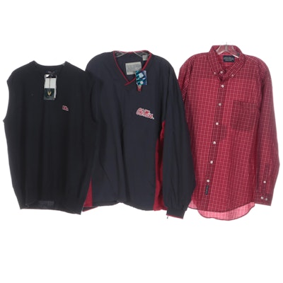 Men's University of Mississippi Windbreaker and Sweater Vest with Crable Shirt