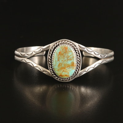 Leroy & Erma R. Boyd Navajo Diné Sterling Turquoise Cuff