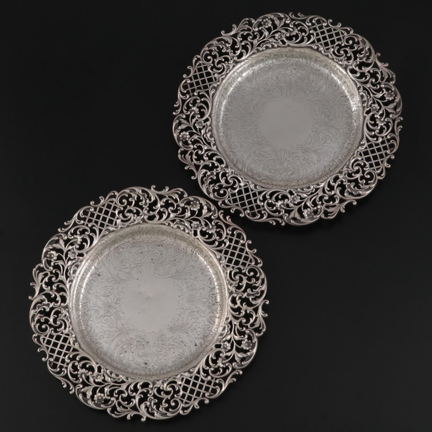 Bigelow Kennard & Co. Sterling Silver Reticulated Dishes, Late 19th Century