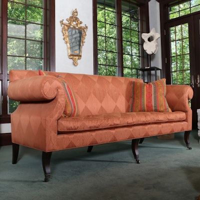 Baker Furniture Custom-Upholstered Roll-Arm Sofa