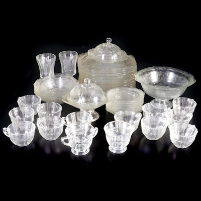 Federal Glass "Madrid Clear" Depression Glass Dinnerware, 1930s