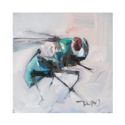 Jose Trujillo Still Life Oil Painting "The Fly," 2022