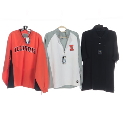 Men's University of Illinois Pullover and Quarter-Zip with Polo T-Shirt