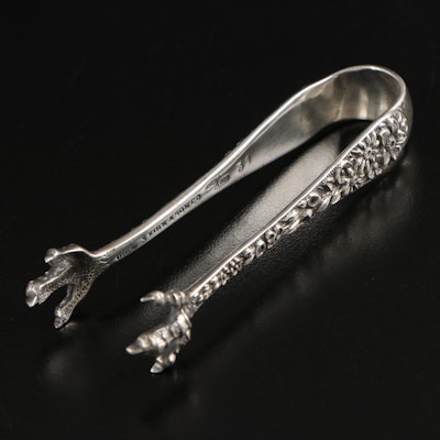 S. Kirk & Son "Repousse" Sterling Silver Sugar Tongs, Late 19th to Early 20th C.