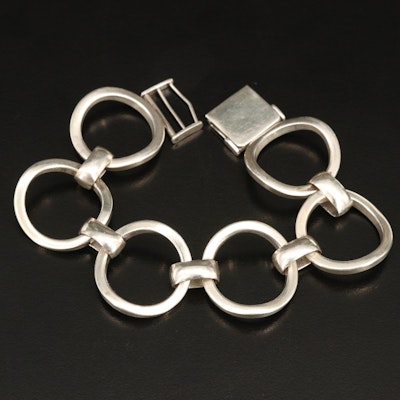 950 Silver Circle Link Bracelet