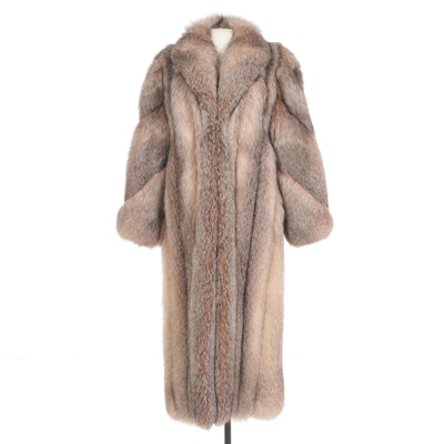 Crystal Fox Fur Ankle-Length Coat