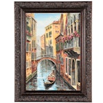 Beti Cotic Landscape Oil Painting of Venice Canal Scene