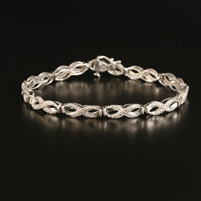 Sterling Diamond Infinity Link Bracelet