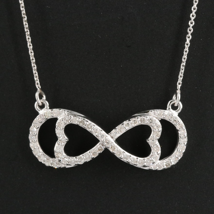14K 0.25 CTW Diamond Infinity Heart Necklace