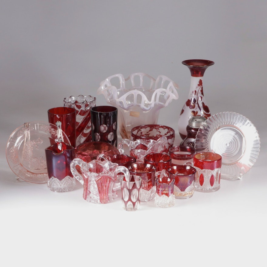 Duncan Miller, Petalware, Ruby Flash, Cut to Clear and Other Glass Tableware