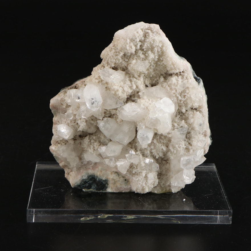 Apophyllite and Stilbite on Chalcedony Mineral Specimen